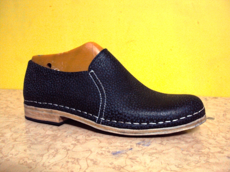Slip On Upper Stitched Black Printed
